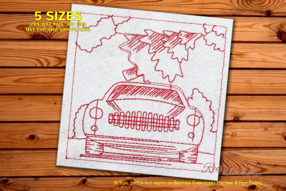 A Review: The Classic Car Christmas Tree Embroidery Design