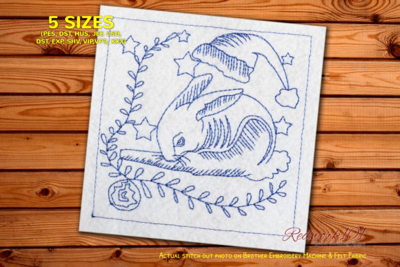 A Sweet Christmas Bunny Embroidery for Gift-Makers