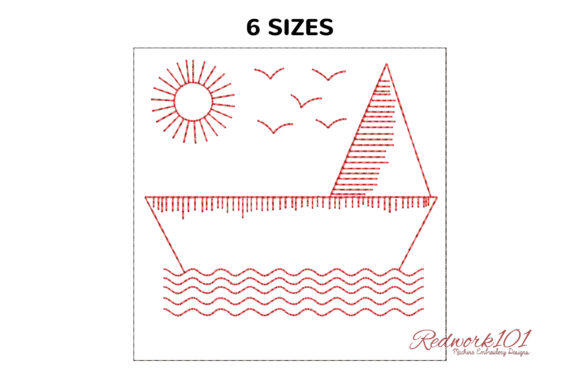 A Sweet Redwork Boat for Personalized Gifts