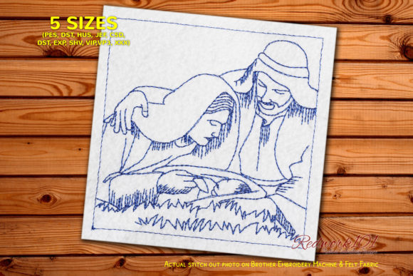 A Warm Review of Nativity Scene with Holy Family Redwork