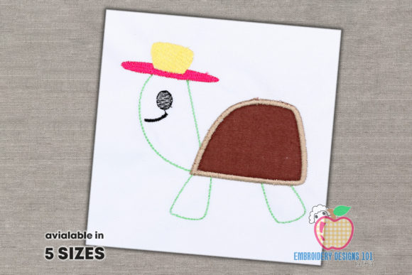 An Applique Review: Turtle Wearing Hat for Boutique Apparel