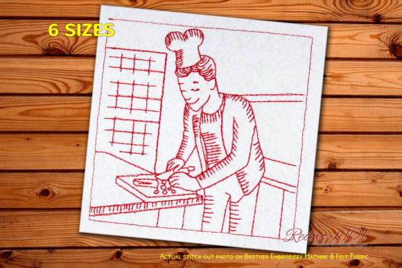Chef Cooking and Cutting Vegetable Embroidery Design Review