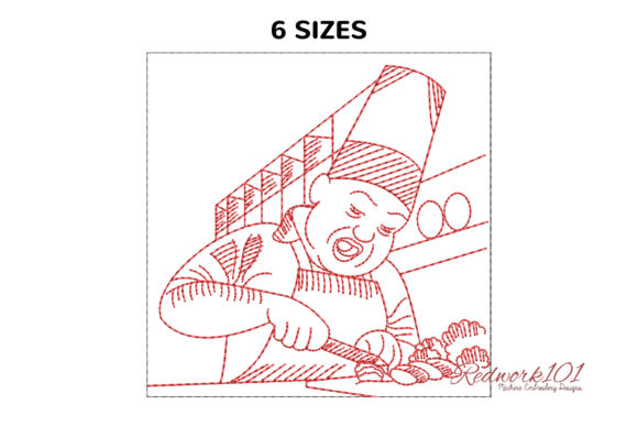 Close Up Chef Chopping Vegetables Embroidery Review