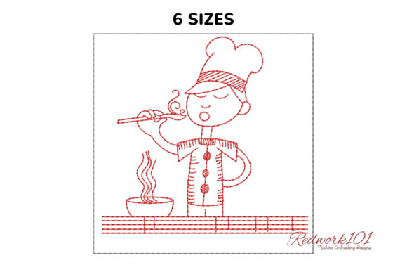 Cozy Kitchen Redwork Embroidery for Holiday Projects