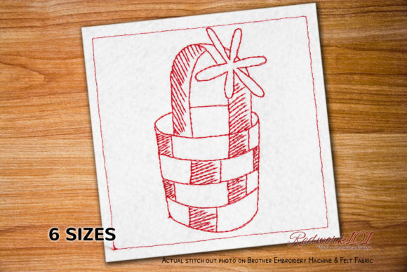 Empty Basket with Flower Redwork Review