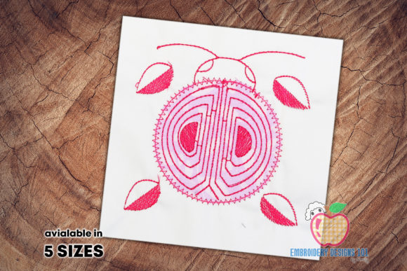 Ladybug Applique Design for Seasonal Embroidery Projects