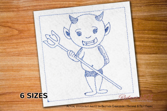Little Devil Redwork Design: A Halloween Embroidery Review